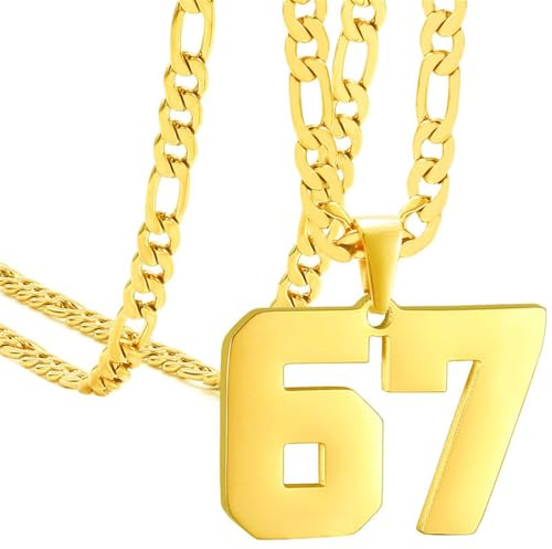HIJONES Frauen Männer Nummer Anhänger Halskette Charm Kette Personalisierter Schmuck