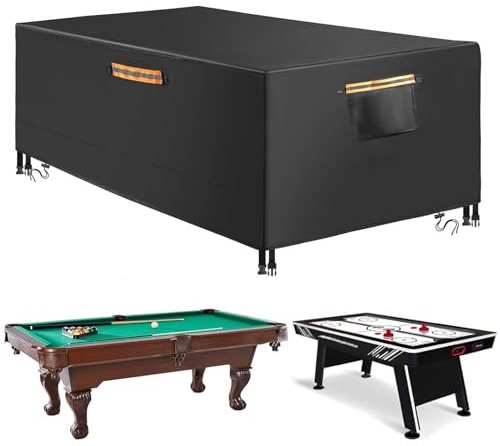 6/7/8/9 ft Pool Table Covers, Billiard Table Covers Waterproof, 420D Oxford Pool Table Cover, Indoor & Outdoor Dustproof, Fit Snooker Ping Pong Cover for Pool Table Game,6FT(80 L x 44 W x 32 H)