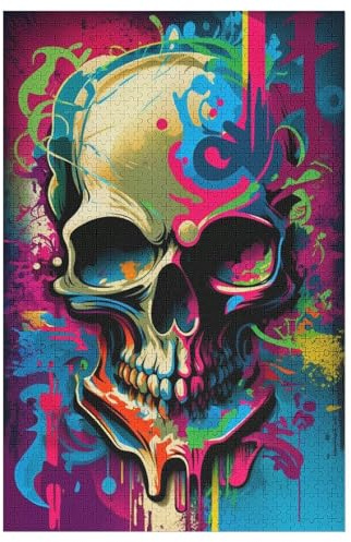 1000-teiliges Puzzle Für Erwachsene, bunt Skeletons -Puzzles, Dekompressionsspiel, Spielzeugpuzzles, Geburtstagsgeschenke （78×53cm）