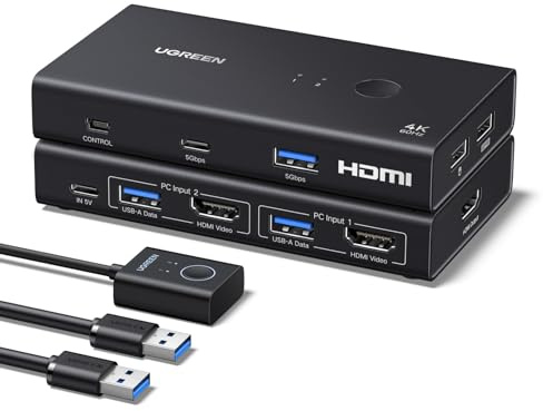 UGREEN Switch KVM HDMI 2.0 2 ingressi 1 uscite 4K 60Hz per 2 PC