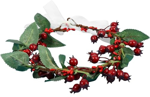 Cabilock Haarschmuck für Damen mit Weihnachtsgirlande und Blumenkranz Verstellbares Band Geeignet für Winterfeste und Familienfeiern