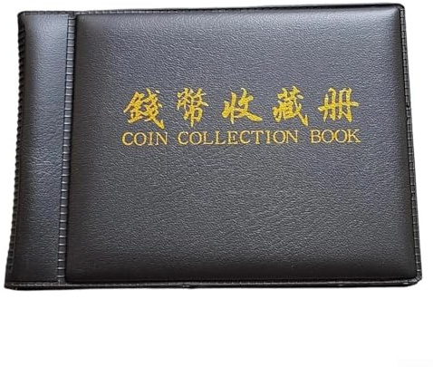 Album da collezione con 60 tasche, ideale per esporre gettoni, medaglioni e badge, design portatile (nero)