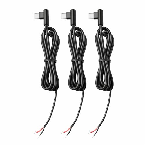 Medrialife 3 Stücke 100cm 20AWG Usb Typec Stecker Löten Pigtail Kabel Offenes Ende 5V3A USB Typ C Pigtail Kabel-Verlängerungskabel für LED Lüfter DIY Projekte Leuchten