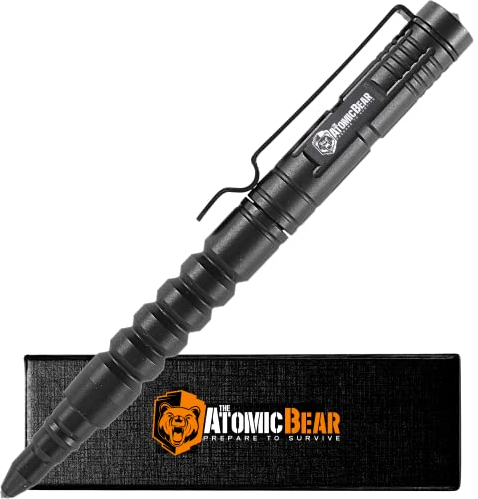 The Atomic Bear Penna tattica – Penna con interruttore finestra – utilizzata in polizia e attrezzature militari – Penne a sfera con 2° ricarica di inchiostro gratuita