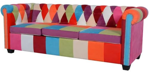 vidaXL Chesterfield Sofa 3-Sitzer Loungesofa Couch Stoffsofa Polstersofa Design