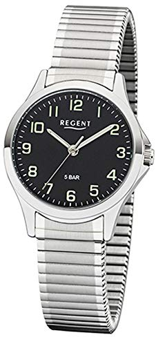 Regent Damen Analog Quarz Uhr mit Edelstahl Armband 12310169