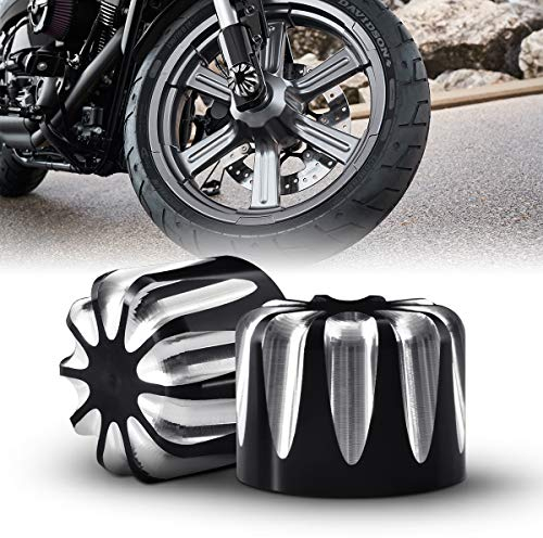TUINCYN schwarz Motorrad Vorderachse Abdeckkappe Mutter Bolt Hardware-Kit Verwendet für Harley XL883 XL1200 x48 Modelle CNC Motorrad Vorne Dekoration Zubehör (1 Set)