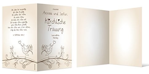 Kartenmachen.de 10 x Kirchenheft Hochzeit individuell Klappkarte - Liebesbaum