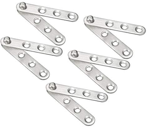 sourcing map 5 Sätze Edelstahl 360 Grad Drehtür Drehgelenk Scharnier 60mm x 11mm Silberton DE de