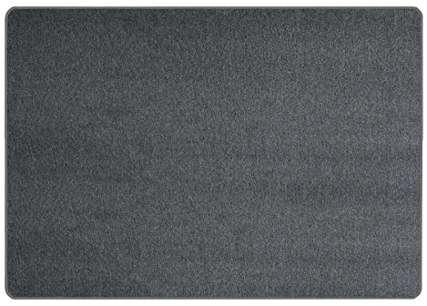 Primaflor Kurzflor Wohnzimmerteppich - Macao, Anthrazit, 140x200 cm, Viele Größen und Farben, Moderner Teppich für Kinderzimmer, Arbeits- und Schlafzimmer, Fußbodenheizung geeigneter Teppichläufer