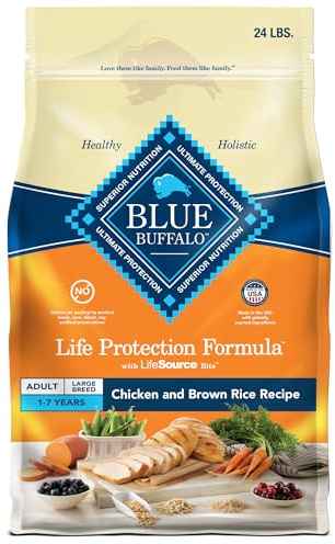 Blue Buffalo Life Protection Formula Large Breed Adult Dry Dog Food, Promotes Joint Health and Lean Muscles, Made with Natural Ingredients, Chicken & Brown Rice Recipe, 24-lb Bag