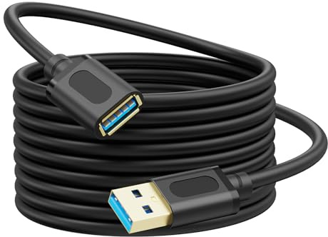 Jelly Tang USB 3.0 Extension Cable 8M,USB 3.0 High Speed Extender Cord Type A Male to A Female for Playstation, Xbox, USB Flash Drive, Card Reader, Hard Drive,Keyboard, Printer, Scanner(25Ft/8M)