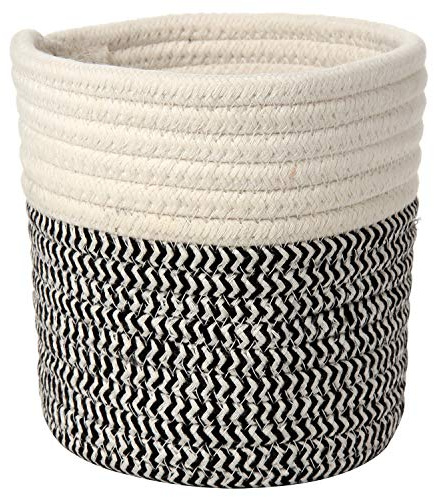 Briful 15CMx15CM Gewebter Baumwollseil Pflanzkorb Blumentopf Geflochten Übertopf Korb für Pflanzgefäße, kleine Pflanzen, Blumentopf, Kunsthandwerk, Spielzeug, Home Décor