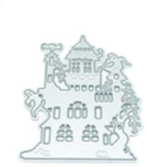 Aeromdale Metall-Stanzformen, Schablonen, Halloween, Hausbau, für DIY, Scrapbooking, Album, Stempel, Hochzeit, Papier, Karten, Präge, Lieferanten, Handarbeit, gestanzt, Teil A – 76 x 57 mm – 1 Stück