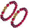 Holibanna Armbänder 2Pcs Granat Armband Armband Feng Shui Bead Armband Chinesischen Armband Vietnam Armband Goldene Wein Rot Armband für Frauen ?nner Schmuck