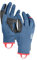 ORTOVOX Fleece Light Glove W - Leichter Fleece-Handschuh mit Smart-Finger und Leder-Handinnenseite für Skitouren - BLAU - Damen - M