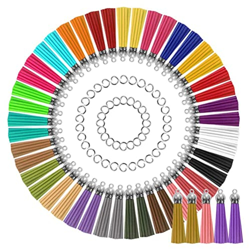 VICASKY 1 Satz Quasten Für Schlüsselanhänger Bunte Lederquasten Dekorative Lesezeichen Quasten Basteln DIY-Quasten Ohrringe Armbänder Halsketten Quasten Für Die Schmuckherstellung