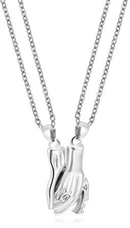 Wendalern Collier Magnétique Main Pendentif Palmier Collier Couple Collier Aimant Détachable Main Collier Amitié Collier Déclaration Chaîne Bijoux Pour Femmes Filles