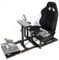 Minneer Heavy Duty Racing Flight Simulator Cockpit with Black Gaming Seat,Fit for Thrustmaster Hotas Warthog,Gaming Wheel Stand with 2 Flight Panels Not Included Throttle and Joystick