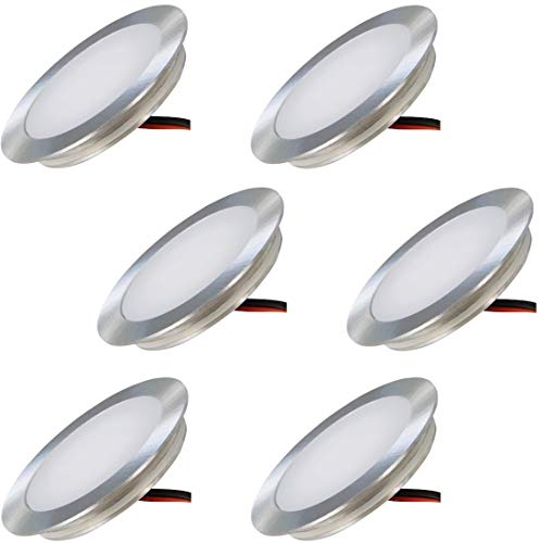 ETT Distribution GmbH LED Bodeneinbaustrahler 12V Ultra flach 6 x 0.5W Wandleuchten Tom 3000K Rund IP67 Trittfest Begehbar Lochausschnitt: 46mm inkl. LED Trafo