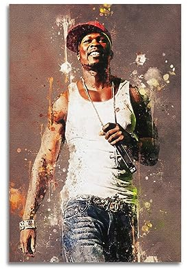 VZRSQZK Rapper 50 Cent Poster, dekoratives Gemälde, Leinwand-Wandposter und Kunstdruck, modernes Familienschlafzimmer-Dekor-Poster, 20 x 30 cm