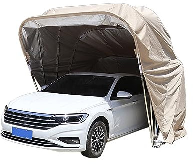 Abri de Voiture Semi-Automatique en Acier Inoxydable, Protection Solaire Anti-Pluie, Amovible, pour l'extérieur, Garage Pliable