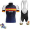 LIFE ESSENTIALS Hombres Jersey Bandera España + Pantalones Cortos Mangas Cortas de Ciclismo Ropa Maillot Transpirable para Deportes al Aire Libre Bicicleta (L)