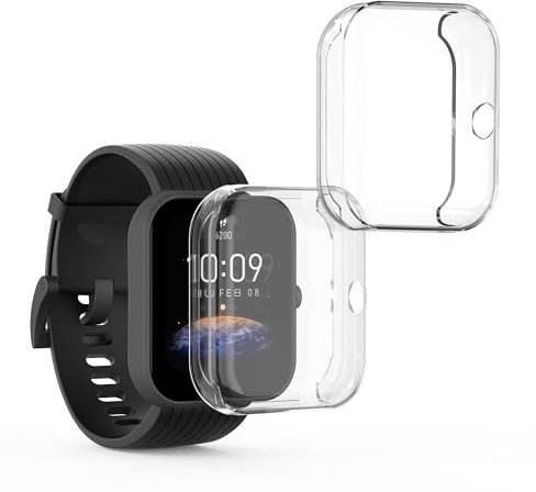 kwmobile 2X Schutzhülle kompatibel mit Huami Amazfit Bip 3 / Bip 3 Pro Hülle - Fullbody Cover Set aus Silikon - Transparent