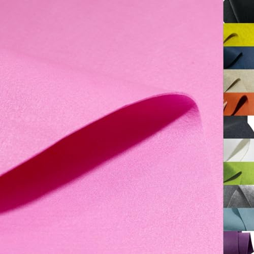 TOLKO 1m Bastelfilz Stabiler Filzstoff Meterware | 3,5 mm dick | Filzmatte Untersetzer Dekofilz Taschenfilz zum Nähen und Basteln | 100 cm breit | Nadelfilz Filz Meterware (Rosa)