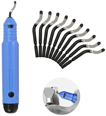 Entgrater Werkzeug, Handentgrater, Rotierender Klinge Schneidwerkzeug, zum Entgraten von Graten, für 3D Drucker, Kunststoff, Stahl, Kupfer, Aluminium und Edelstahl, mit 10 Stück Ersatzklingen
