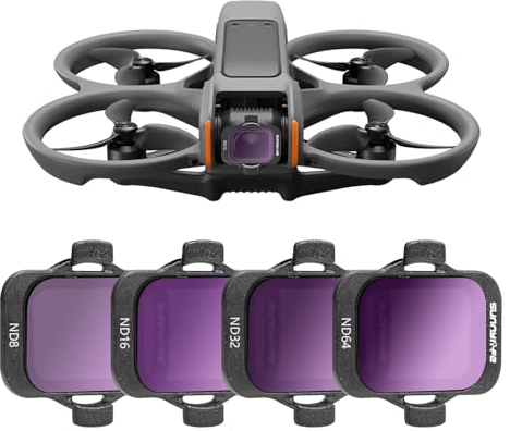 FPVtosky Avata 2 ND Filter Set, Mehrschichtige ND Filter Kamera Objektiv für DJI Avata 2 Zubehör, 4 Pack ND Filter Set(ND8, ND16, ND32, ND64)