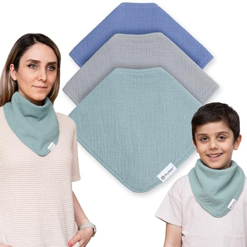 Drybble Bandana Lätzchen - Wasserdichtes Futter Bio-Baumwolle Sabberlätzchen - Verstellbare Lätzchen für Erwachsene und Kinder, Schnappverschluss (Marine, Erwachsene)