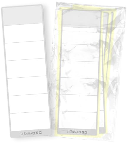 itenga 50x Ordneretiketten Ordnerrückenschild für breite Ordner I Aufkleber für Ordnerrücken selbstklebend aus Haftpapier 6x19cm (hellgrau)