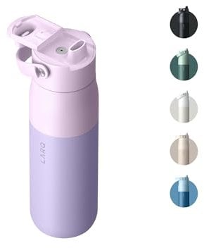 LARQ Bottle Swig Top 1 L - Isolierte Edelstahlflasche mit breitem Hals | Hält Wasser kalt | Thermosflasche, BPA-frei | Wiederverwendbare Trinkflasche für Sport und Reisen | Luberon Lavender