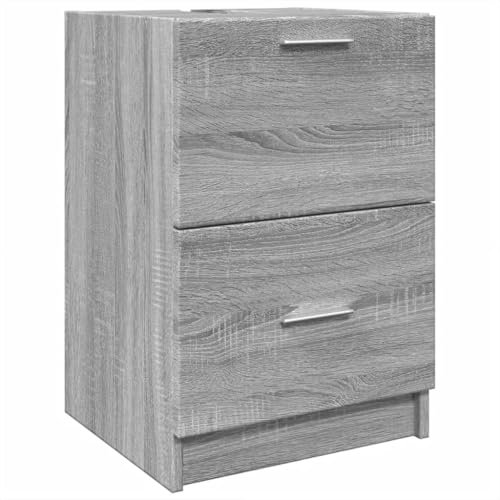 vidaXL Waschbeckenunterschrank, Unterschrank für Badezimmer, Badschrank mit Stauraum, Badezimmerschrank Waschtischunterschrank, Grau Sonoma Holzwerkstoff