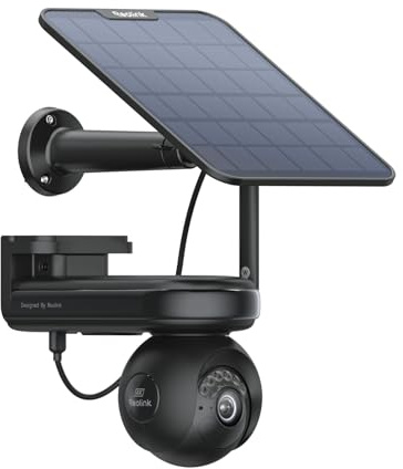 Reolink 4K Solar Security Camera Outdoor Wireless, 20000mAh Rechargeable Battery, 2.4/5GHz Wi-Fi, 355°Pan&90°Tilt, AI Detection, F1.0 ColorX Night Vision, Works with Alexa, Altas PT Ultra+Solar Panel