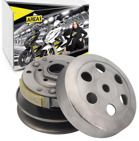 Area1 Convertisseur + embrayage + cloche de rechange 107 mm 50 cm3 Chine 4 temps compatible avec Django Kisbee VClick Motorro Mash Kinroad JM Motor Gorilla Direct Bikes Lexmoto Motron Tao Speedax