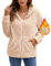 Yeenily Pile Felpe con Cappuccio Donna Invernale Maglione Pullover Hoodie Manica Lunga Cerniera Fleece Giacca Autunno Caldo Sweatshirt Cappotto con Tasca (Albicocca, M)