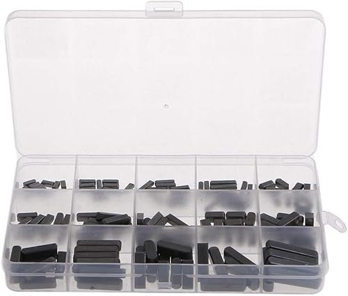 140 Stück Passfedern Sortiment Sicherungskeil Formschlüssige Mitnehmerkeil Satz mit Aufbewahrungsbox, 8mm 10mm 12mm 16mm 20mm 25mm 30mm