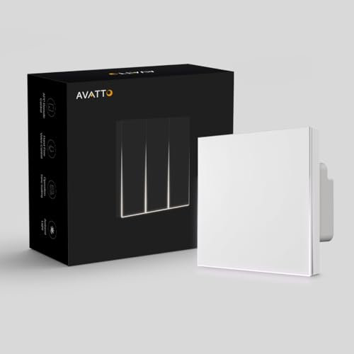 AVATTO Smart Lichtschalter WLAN Wandschalter Mit Umgebungsbeleuchtung Kompatibel mit Alexa Google Assistant 1 Weg benötigt Nullleiter, Kein Gateway erforderlich Mit Smart Life Tuya APP