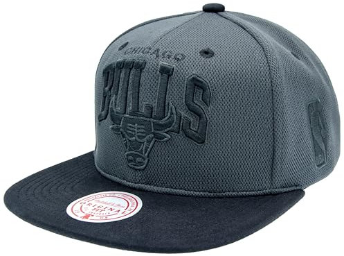 Mitchell & Ness NBA Resist 3D Arch Snapback Baseballkappe - Chicago Bulls, Größenverstellbar, Grau