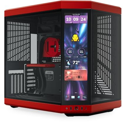 Boîtier Moyen Tour E-ATX Hyte Y70 Touch Infinite avec panneaux vitrés (Noir/Rouge)