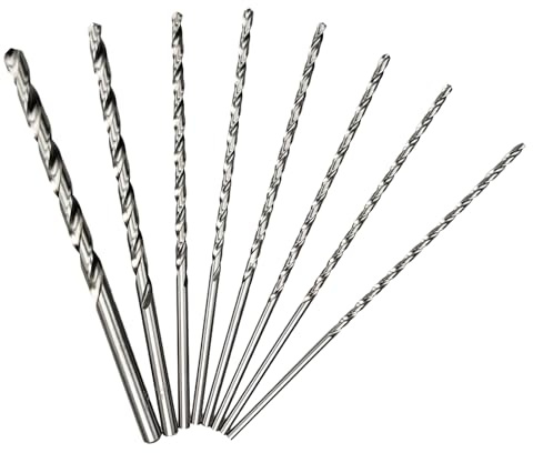 Flylin HSS Twist Drill Bit Set 5Pcs, 2-5mm 200mm Long | Extra Long Straight Shank Drill Bits for Wood Plastic Aluminum