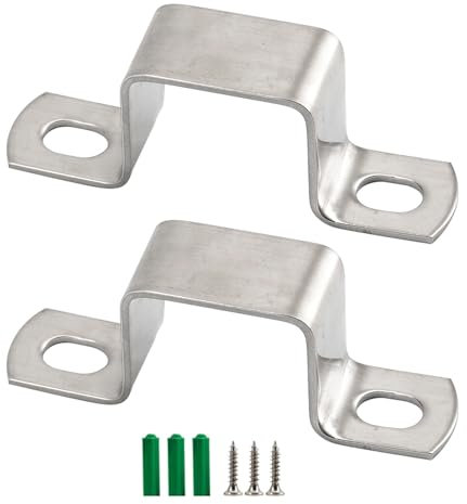 Vierkantrohrhalterung, M15 x 15 mm, 304 Edelstahl, U-Form, Metallhalterung, Rohraufhänger, Schlauchschelle mit Schrauben, 20 Stück