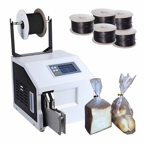GIZMIT Gold Wire Sealing Bundling Machine, Automatic Twist Tie Machine, Packaging Diameter 0.12 to 1.26, Semi-Automatic Cable Tie Machine W/ 5 Roll Twist Ties Wire blackribbon