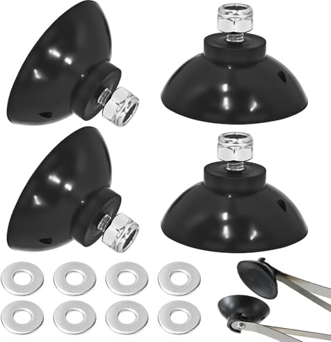 Reacher Grabber Tool Suction Cup Compatible with Arcmate EZ Grabber, 4 Pcs | Grabber Replacement Cups, Outdoor Rubber Gripper Suction Cup with Locknut and Spacer, Heavy Duty, 2 Pairs