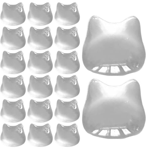 Selbstklebende Tastatur für Lange Nägel, 20 Stück, transparente Tastaturkappen, erhöhte Abdeckung in Form eines Katzenkopfs, für Frauen