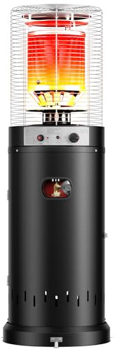 Gas Patio Heater - Easy Ignition - 13kW Propane Commercial Outdoor Heaters for Garden & Patio Heating - Portable Wheels, Regulator & Hose