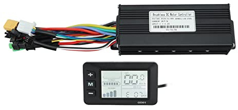 MechKit Kit Controller Motore Brushless per Bici Elettrica, DC 24V 36V 48V 1000W‑1500W Controller Onda Sinusoidale a 3 modalità con Display LCD GD01 per Scooter Elettrico
