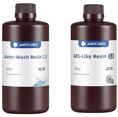 ANYCUBIC Wasser Waschbares Resin 2.0 und ABS-Like Resin 2.0 Grau Bundle